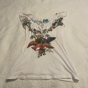 butterfly dropout tunic length shirt